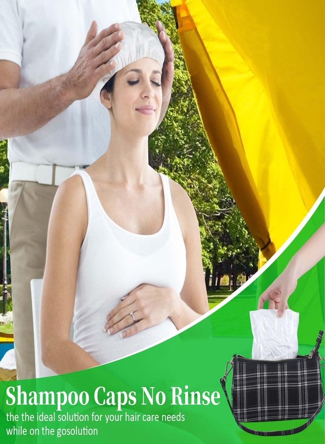 Med Shampoo Caps No Rinse Waterless Hair Washing Shower Caps 12 Packs for Elderly, Women, Hospital, Camping - Image 4