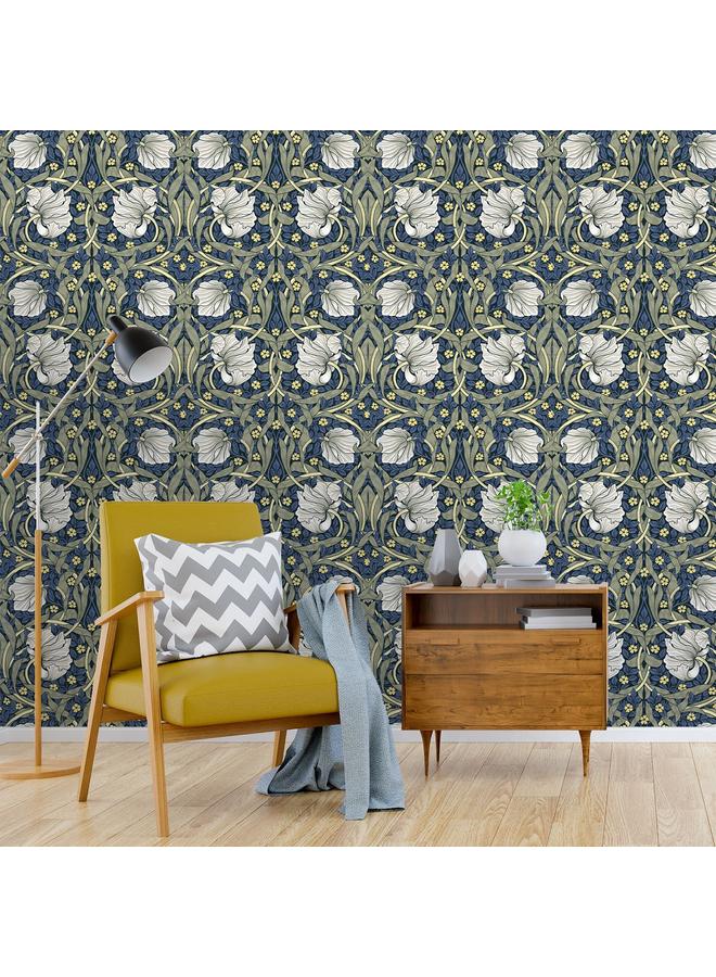 Bluejw Best Selling At Home And Abroad Living Room Background Removable Wallpaper Green Plant Flowers Seamless Self-adhesive Wallpaper RW353-355 - Image 4