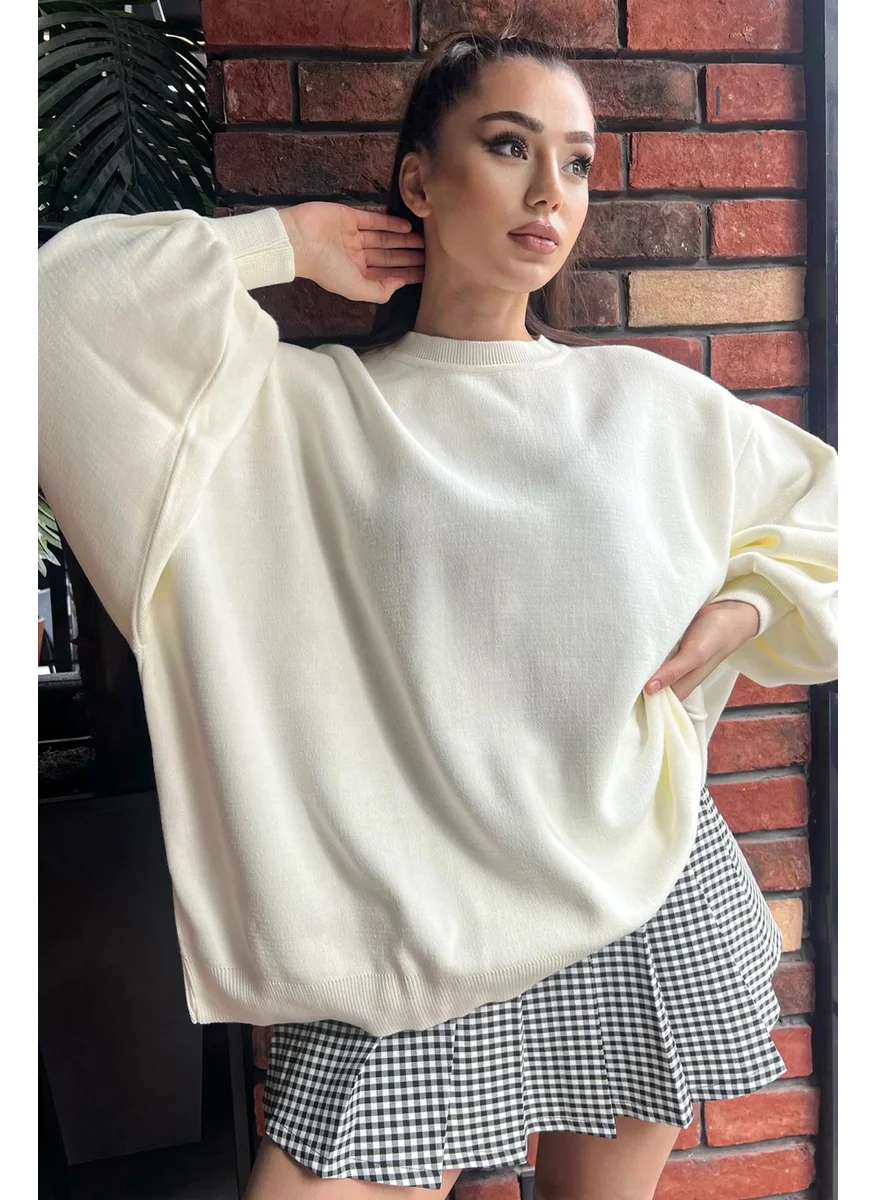 Gülseli Women's Oversize Balloon Sleeve Knitted Sweater