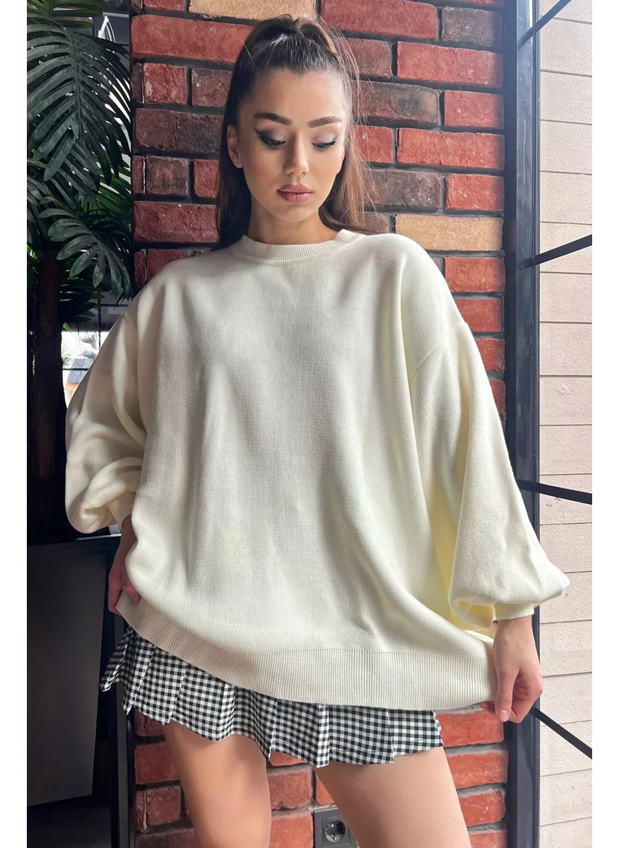 Gülseli Women's Oversize Balloon Sleeve Knitted Sweater