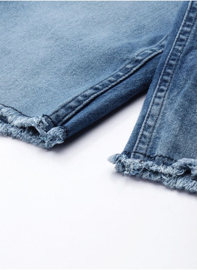 The Indian Garage Co Men Slim Fit Solid Mid-Rise Denim Shorts  - Image 5