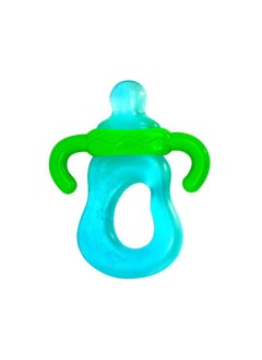 Safari Bottle Shape Water Teether with Plastic Hand - Blue