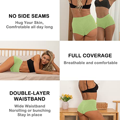 R RUXIA Women's Boyshorts Underwear Seamless Boy Shorts Panties Soft Stretch Boxer Briefs 5 Packs(Regular & Plus Size) - Image 5