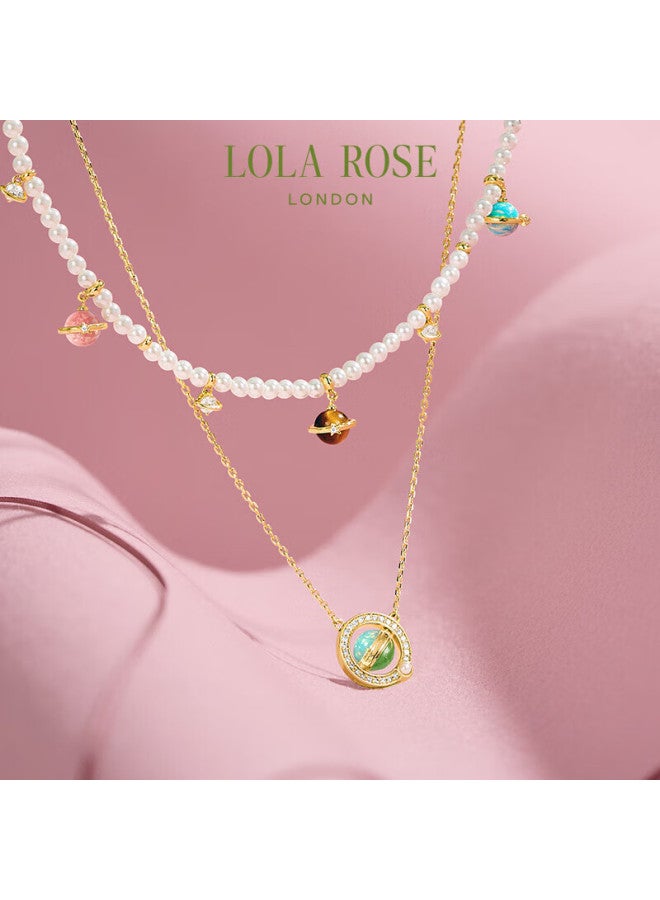 LOLA ROSE قلادة لولا روز المركزية للشمس للنساء، قلادة لؤلؤ، هدية مهرجان تشيشي، هدية عيد الحب، هدية عيد ميلاد للنساء، هدية تشيشي - Image 1