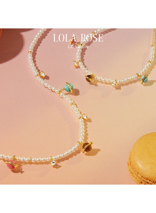 LOLA ROSE قلادة لولا روز المركزية للشمس للنساء، قلادة لؤلؤ، هدية مهرجان تشيشي، هدية عيد الحب، هدية عيد ميلاد للنساء، هدية تشيشي - Image 4