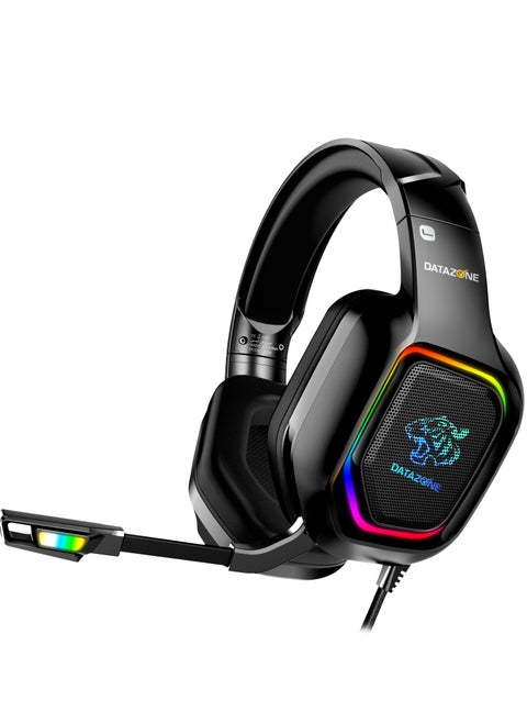 سماعه قيمنق سلكية RGB احترافية مع عازل ضوضاء و صوت محيطي عالي الدقة مناسبة لأجهزة الPS5 , PS4 ،PC, XBOX بجودة عالية  سماعه قيمنق صُممت خصيصًا لعشاق الألعاب