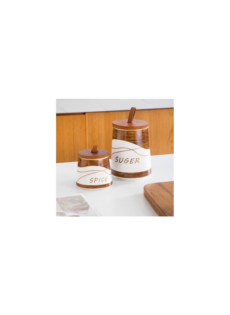 MARBLE Porcelain spice set, 8 pcs, white marble, MF362 WITH  - Image 3