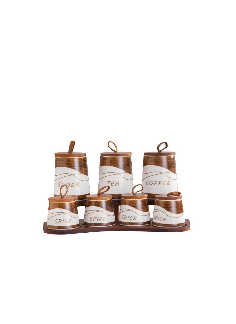 MARBLE Porcelain spice set, 8 pcs, white marble, MF362 WITH  - Image 2