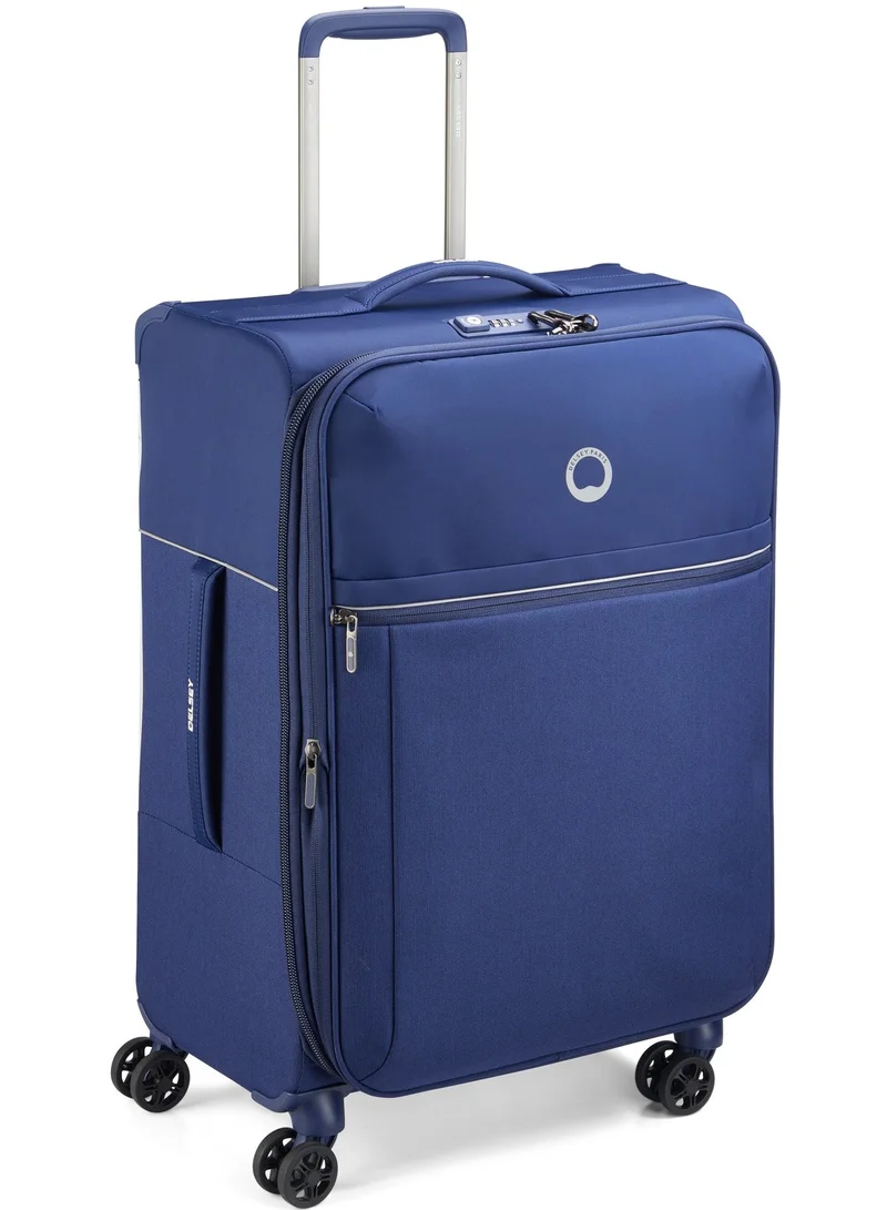 Brochant 2.0 - 67 Cm Softcase 4-Double Wheeled Expandable Check-In Luggage Trolley - Blue
