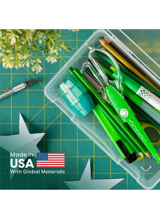 IRIS USA Plastic Pencil Case Box Craft Hobby Art School Supply Storage Organizer Container with Latching Lid, 10-Pack, for Bead Pens Ribbons Wahi Tape Sticker Yarn Ornaments, Stackable, Clear, Medium - Image 4