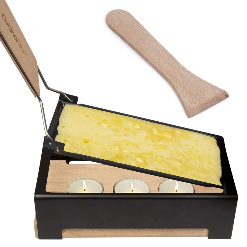 CucinaPro Cheese Raclette w Foldable Handle- Candlelight Cheese Melter Pan w Spatula and 3 Tea Light Candles - Melts in Under 4 Minutes, Small Portable, Great for Dinner Parties, Appetizers, Housewarming Gift - Image 4