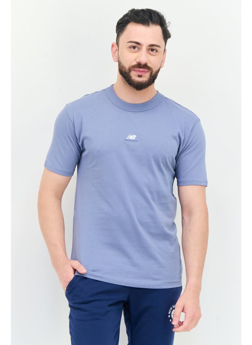 New Balance Men Sportswear Fit Short Sleeve Outdoor T Shirt, Slate Blue  - Image 1