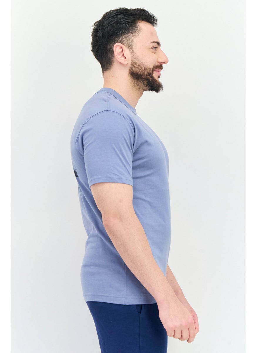 New Balance Men Sportswear Fit Short Sleeve Outdoor T Shirt, Slate Blue  - Image 3