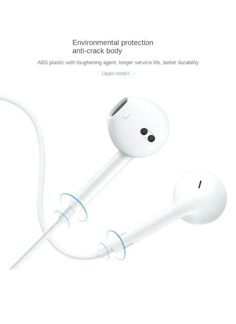Wired Earbuds with Lightning Connector & Microphone – Stereo Headphones with Built-in Volume Control, High Bass Sound, Compatible with iPhone 14 Pro Max, 14, 13 Pro Max, 12 Pro Max, 11 Pro Max, iPhone X, iPad – White