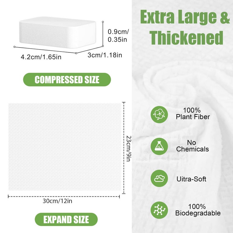 Fancyou Compressed Disposable Face Towel Large,Soft Facial Cleansing Cloths Towelettes,Thicken Washcloth Compact Portable Wash Cotton Wipes Tablets for Beauty Salon,Personal Care,Travel(20PCS Green) - Image 4