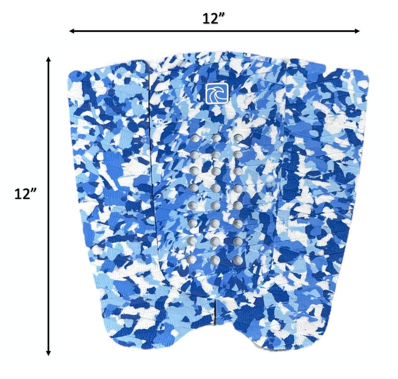 Shaka Pro EVA Surfboard Traction Pads (Front and Back) - 7 Adjustable Pieces with 3M Adhesive - Max Diamond Grip with Kicker and Arch Bar - Fits All Board Sizes (Blue and White) - Image 4