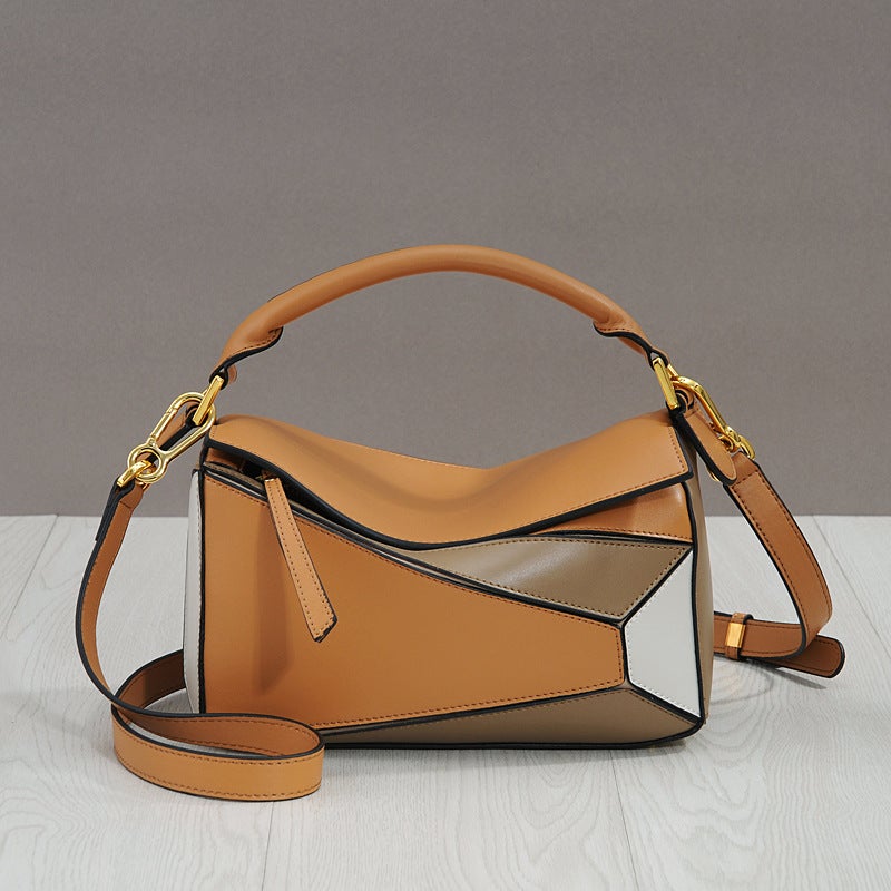 2025 Trendy New Trendy Genuine Leather Women'S Bag Geometric Bag Mini Small Diamond Crossbody Handheld Pillow Bag - Image 3