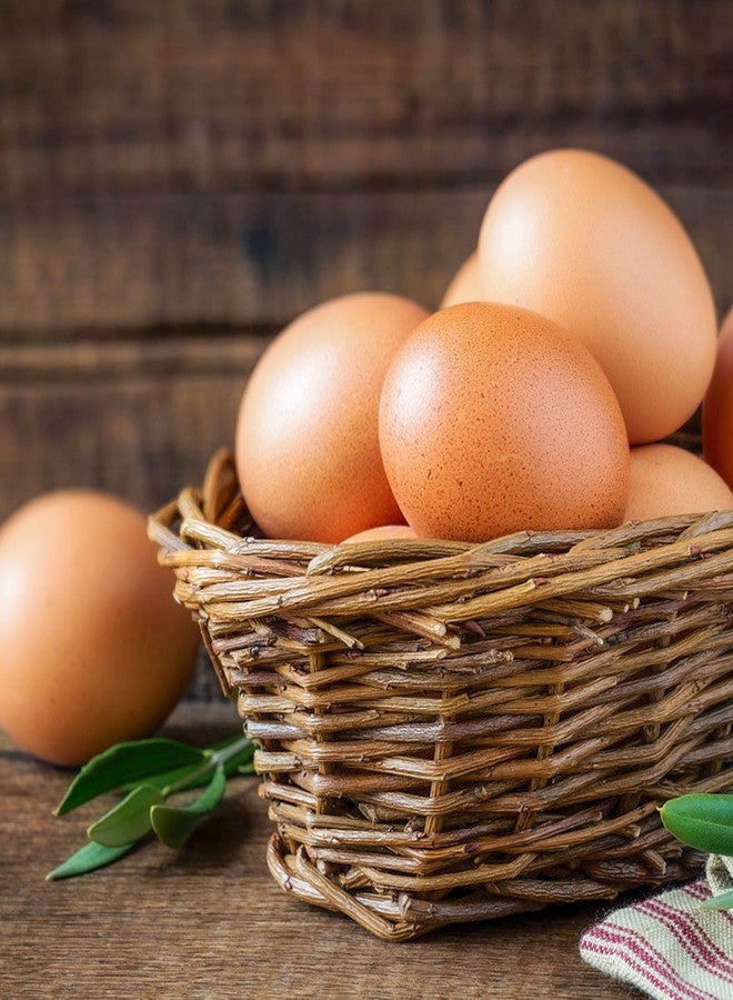 يونكو مجموعة يونكو المكونة من 6 بيضات خشبية لعيد الفصح، بيض مزيف، ملحقات حظيرة الدجاج، بيض عيد الفصح للأعمال اليدوية، بيض بني اللون للدجاج البياض - Image 3