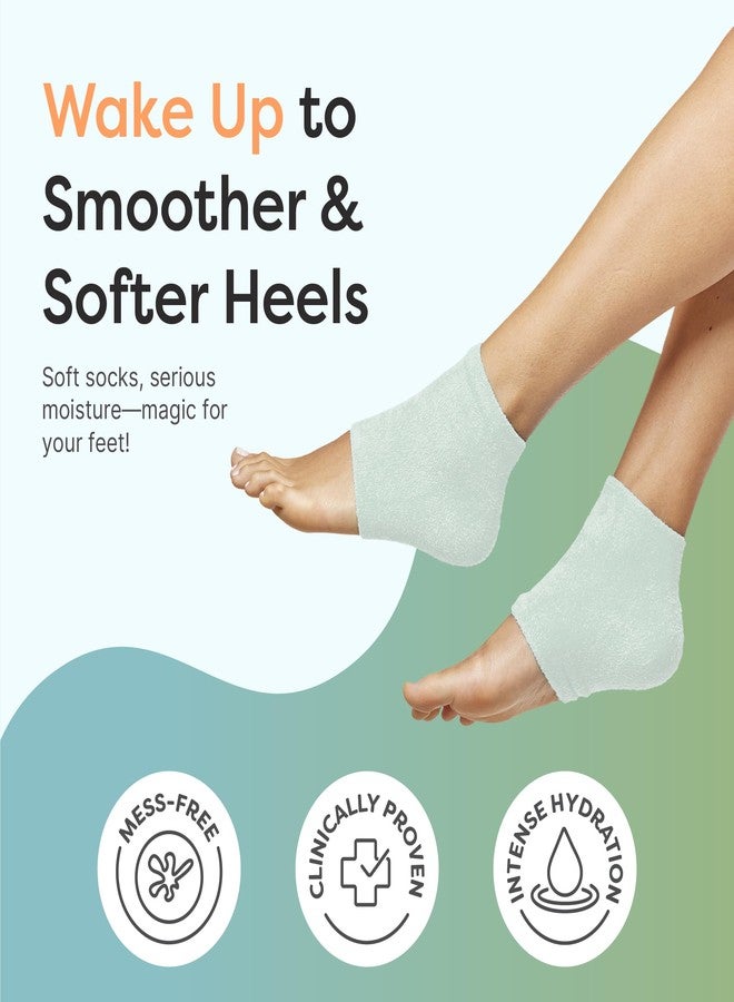 ZenToes Moisturizing Socks for Cracked Heel Treatment - Vitamin E, Olive Oil and Jojoba Oil Infused Heel Socks to Soften and Hydrate (Fuzzy Mint Green, Regular) - Image 2