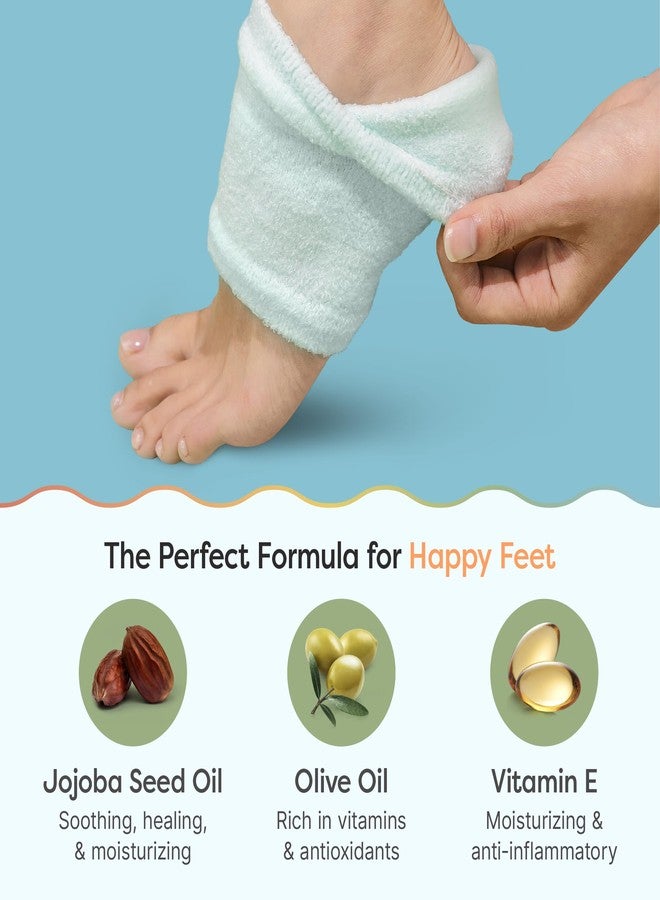ZenToes Moisturizing Socks for Cracked Heel Treatment - Vitamin E, Olive Oil and Jojoba Oil Infused Heel Socks to Soften and Hydrate (Fuzzy Mint Green, Regular) - Image 4