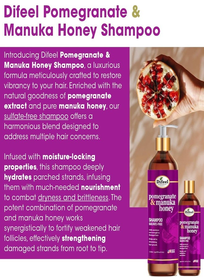 Difeel Pomegranate & Manuka Honey Sulfate-Free Shampoo 12 oz. - Strengthens & Moisturizes Damaged Hair - Image 3