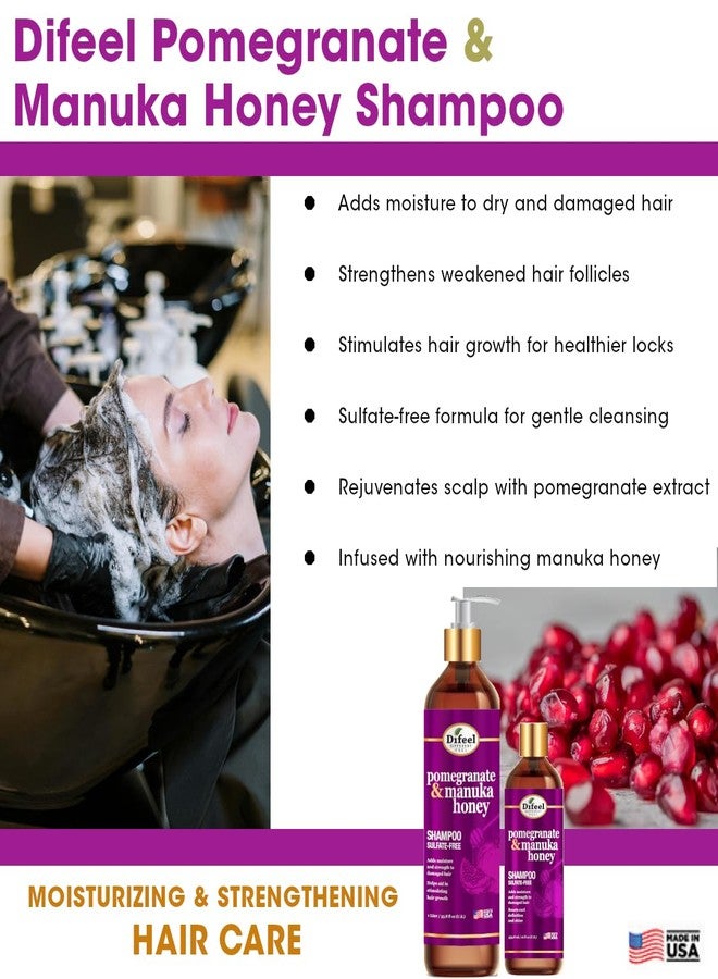 Difeel Pomegranate & Manuka Honey Sulfate-Free Shampoo 12 oz. - Strengthens & Moisturizes Damaged Hair - Image 5