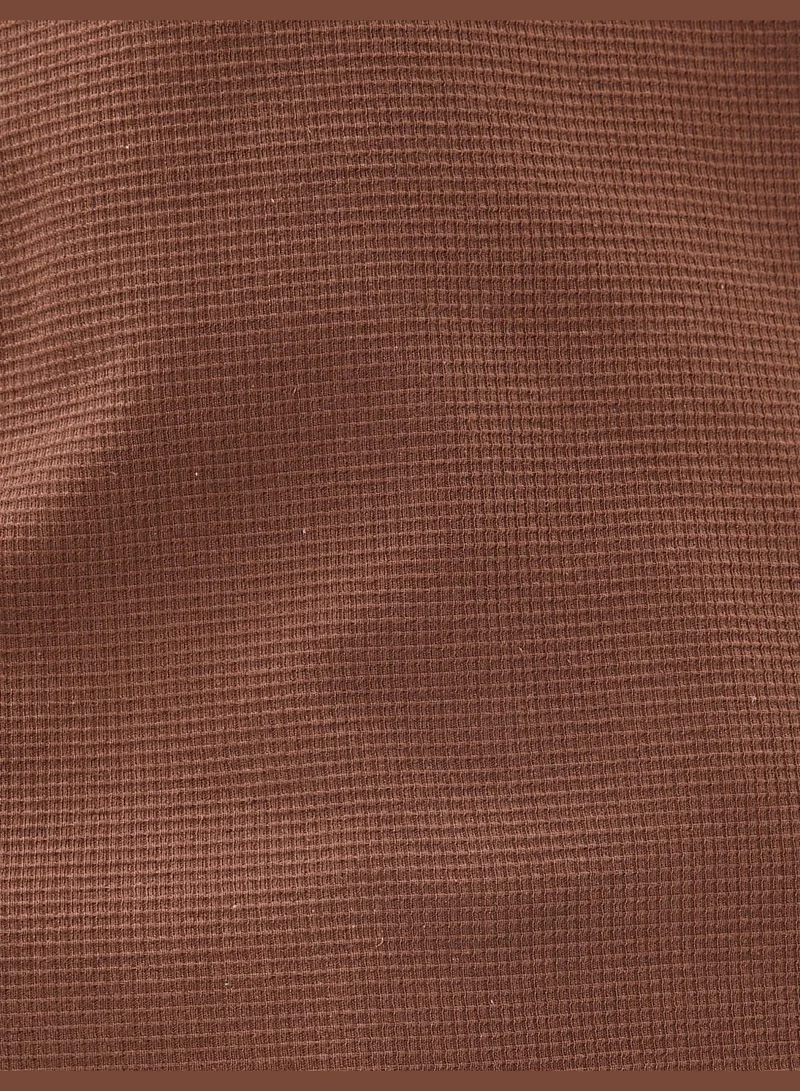 كوتون Textured Crew Neck Cotton Basic T-Shirt