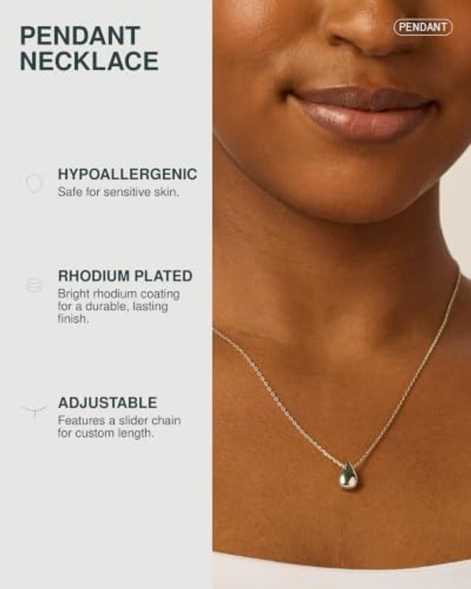 PAVOI 14K Gold Plated Dainty Pear Pendant Necklace for Women | Tear Pendant Necklaces - Image 4