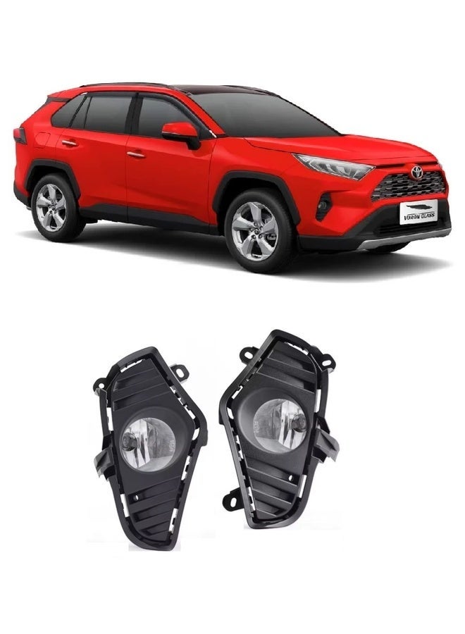 Front Headlight Fog Lamp Set Compatible with Toyota RAV4 2019-2025 2 Pieces Halogen High Brightness Durable Design - Image 1