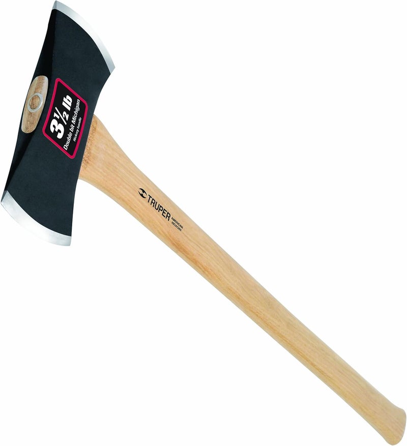 30524 3-1/2-Pound Double Bit Michigan Axe, Hickory Handle, 35-Inch
