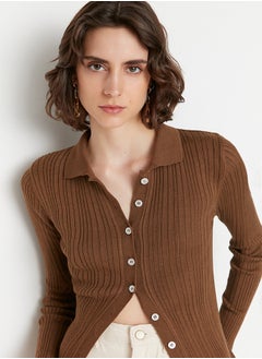 Brown Soft Textured Polo Neck Knitwear Cardigan TWOAW20HI0070 - pzsku/ZDC4459273CFBCA7B78AFZ/45/_/1730939975/e9ad6e97-f055-406e-ab3d-7b2104d69fe3