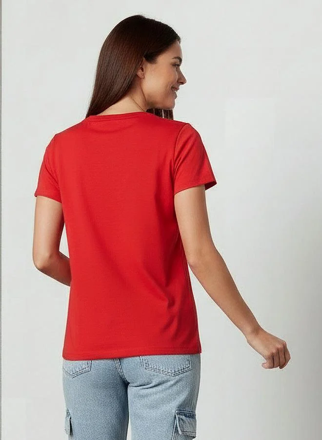 SP Characters  Cotton T-shirt with Harvard University Embroidery for Women | Best Price UAE