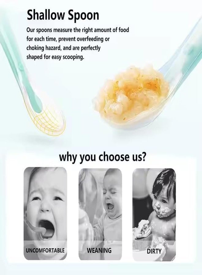 Krido Baby Silicone Training Spoons, BPA-Free Soft-Tip Feeding Spoons for Self-Feeding, 16 cm Length, Multi-Color (2) - Image 2