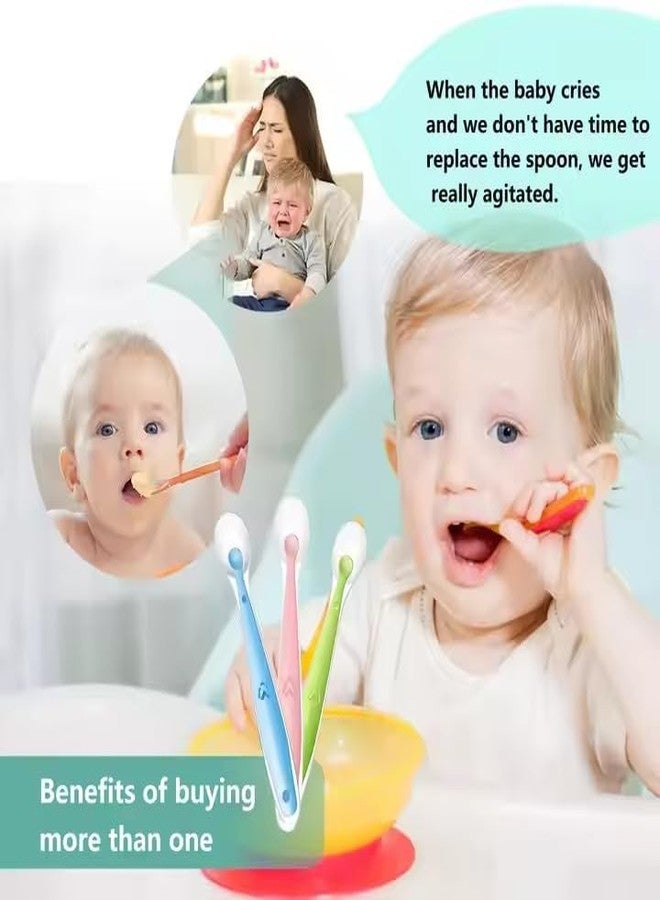 Krido Baby Silicone Training Spoons, BPA-Free Soft-Tip Feeding Spoons for Self-Feeding, 16 cm Length, Multi-Color (2) - Image 3