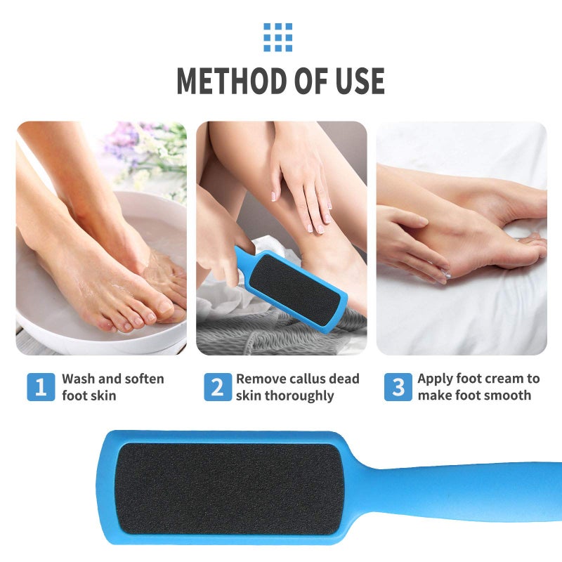Fu Store Pedicure Foot Files Callus Remover with Double Sided Feet Rasp for Dead Skin Professional Scrubber for Feet (3 Pack) - Image 5