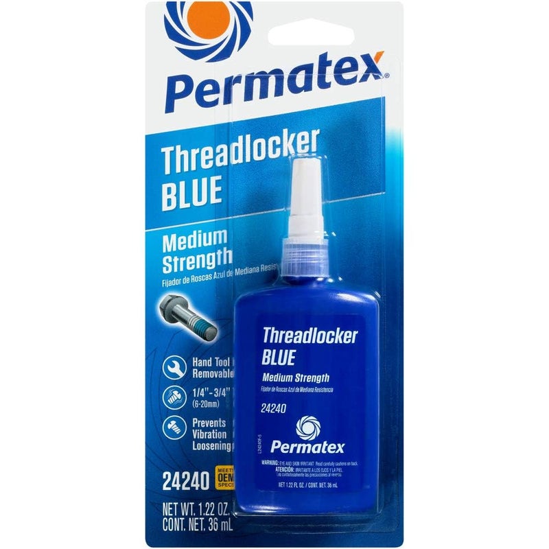 Permatex 24240 Threadlocker Blue Medium Strength,Thread Lock & Screw Glue for Bolts Nuts & Fasteners to Prevent Loosening & Corrosion, Removable with Hand Tools 36 ml - Image 1
