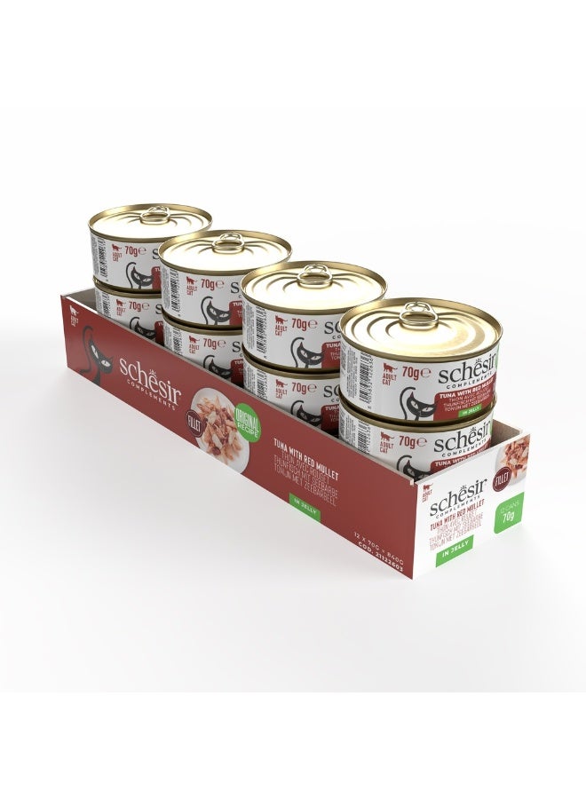 Schesir Complements Cat Wet Food  in Jelly Can- Tuna With Red Mullet 6x70g [6 Cans] - Image 5