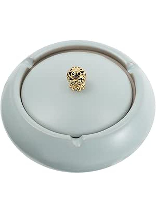 Ceramic Ashtray with Lid Windproof Smellproof for Indoor Outdoor Home Office Use - Image 1