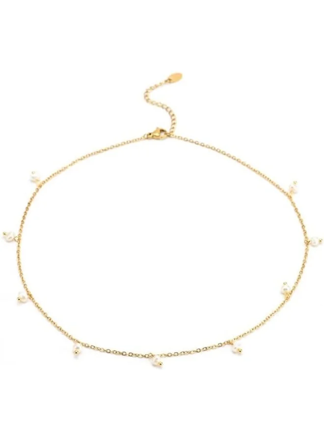 لي كوبر قلادة نسائية من الفولاذ المقاوم للصدأ بطلاء ذهبي