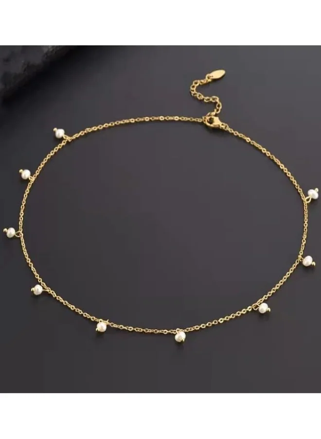 لي كوبر قلادة نسائية من الفولاذ المقاوم للصدأ بطلاء ذهبي