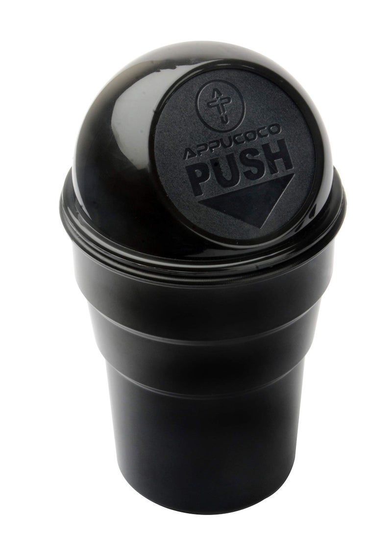 APPUCOCO Mini Car Trash Bin Can Holder Dustbin - Black (L 17 x W 6.5 cms) - Image 1