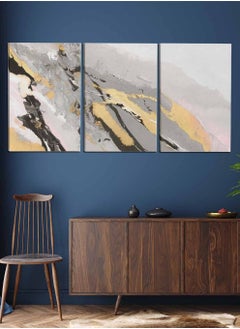 LOWHA Set Of 3 Framed Canvas Wall Arts Stretched Over Wooden Frame, Abstract Murals Paintings, For Home, Living Room, Office Decor  - Image 1