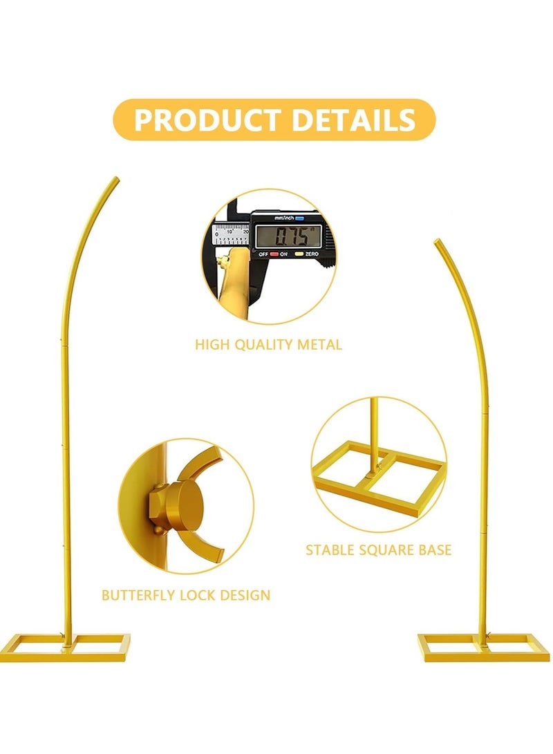 RATSAW Metal Balloon Arch Stand Curved Top Gold Wedding Arch Metal Arches Frames for Baby Shower Wedding Birthday Party Graduation Anniversary Celebration Studio Background Decoration 241cm × 204cm - Image 3