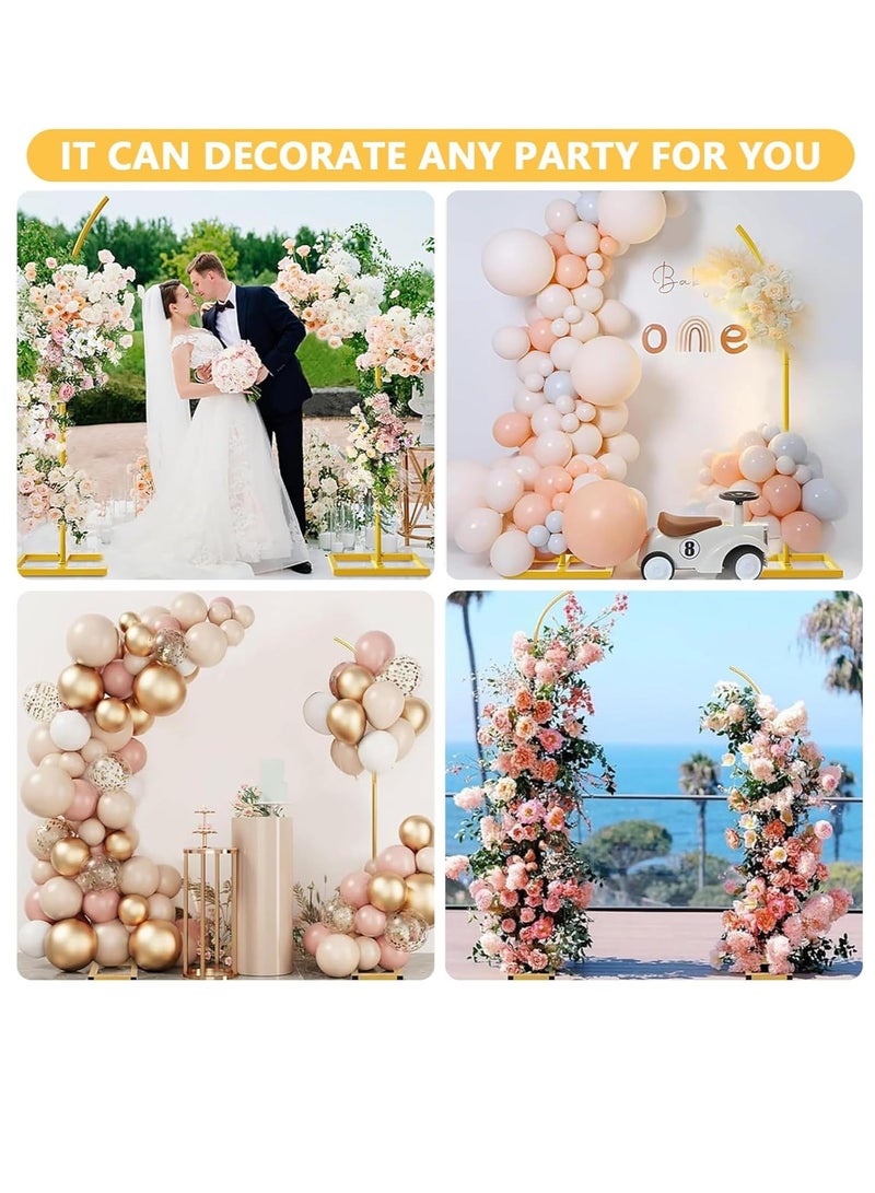 RATSAW Metal Balloon Arch Stand Curved Top Gold Wedding Arch Metal Arches Frames for Baby Shower Wedding Birthday Party Graduation Anniversary Celebration Studio Background Decoration 241cm × 204cm - Image 5