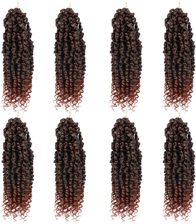 NAYOO Passion Twist Hair - 8 Packs 8 Inch Passion Twist Crochet Hair For Black Women, Crochet Pretwisted Curly Hair Passion Twists Synthetic Braiding Hair Extensions(8 Inch 8 Packs, T350) - Image 1