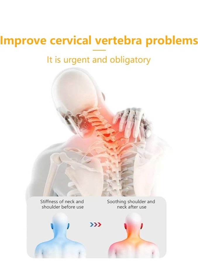 general Spine massage auxiliary pillow, used for neck, shoulder and neck, can be used to physically relieve neck muscle tension, vibration massage + constant temperature hot compress - Image 4