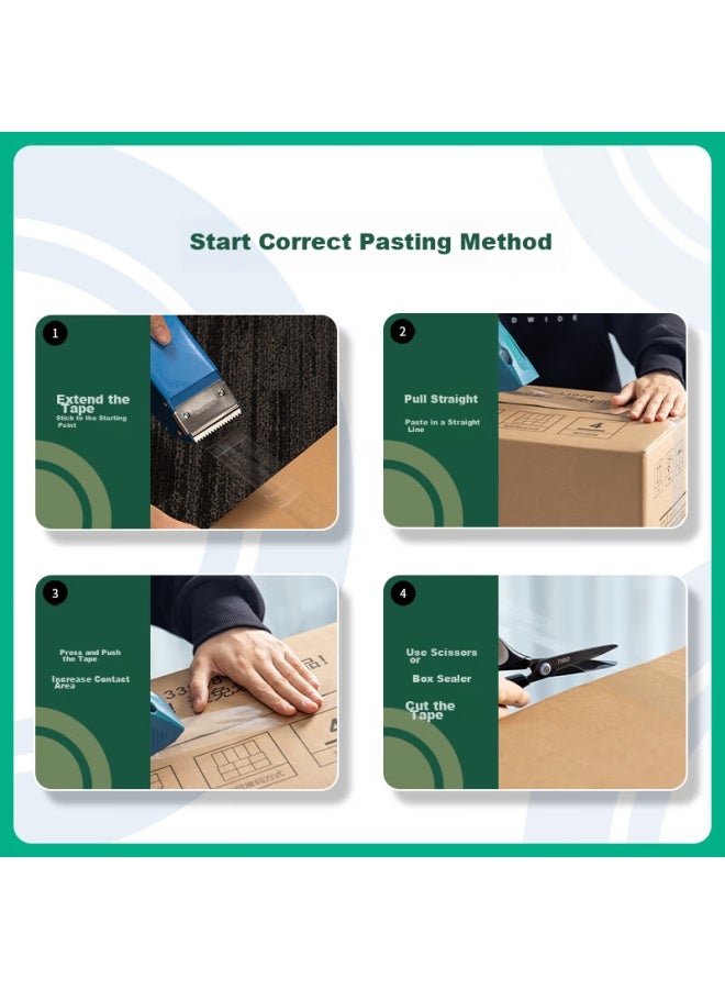 ديلي Deli Cellulose Film Packing Tape، أخضر صديق للبيئة، قابل للتحلل، مادة تعبئة، سهل التمزيق، شريط تغليف، 60mm*60y*50μm، 1 لفة، 30293 - Image 2