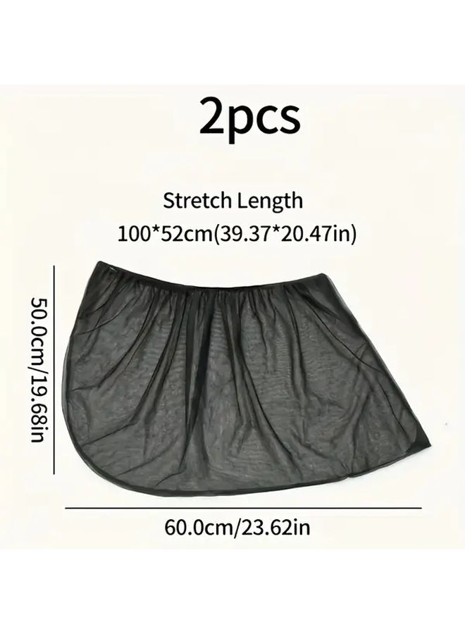 Thickened Upgraded Model 2pcs Car Sunshade Window Folding Mosquito Net Privacy Protection - Image 3