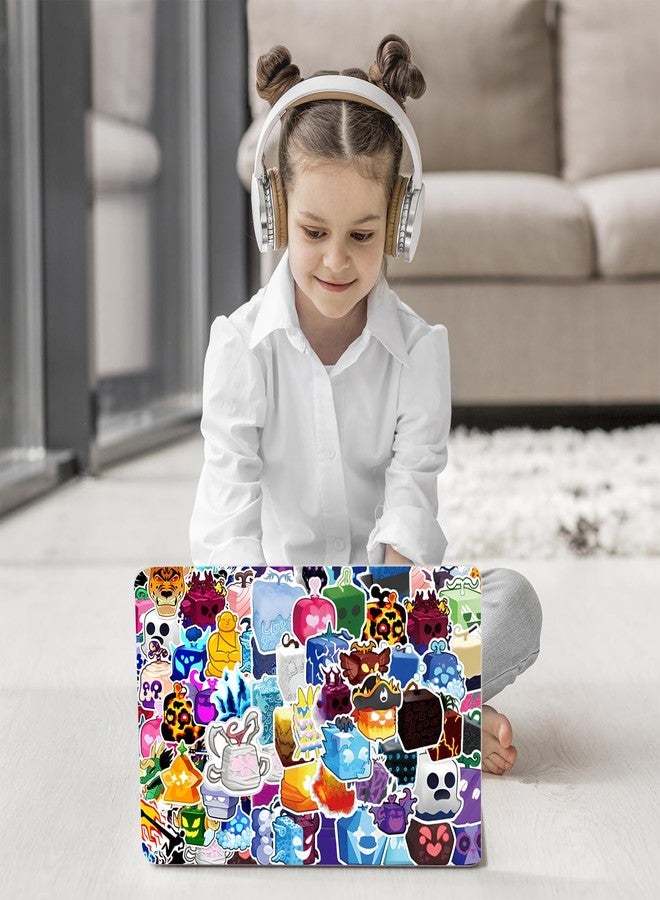 Pounchi Fruits Game Stickers (110 Pcs) Video Game PVC Sticker, Gifts for Laptop Water Bottle Skateboard Party Supplies Decorations Teens Kids - Image 3