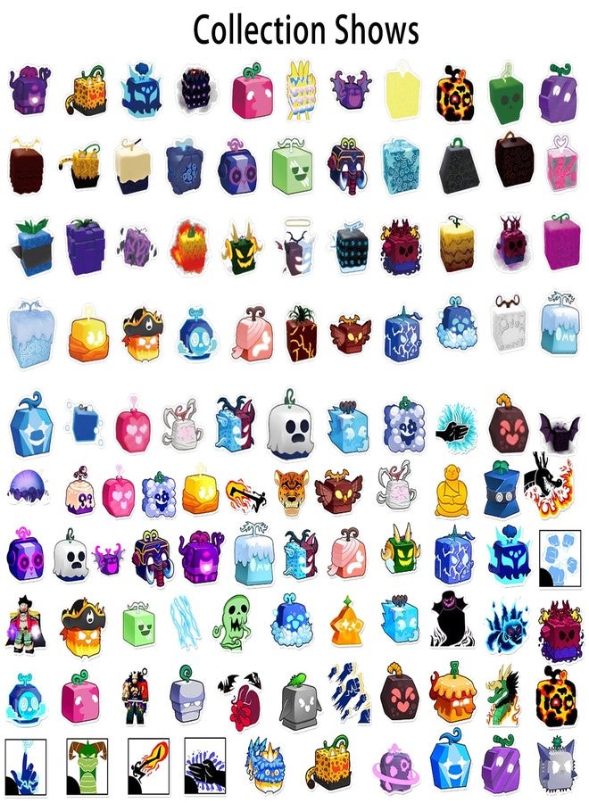Pounchi Fruits Game Stickers (110 Pcs) Video Game PVC Sticker, Gifts for Laptop Water Bottle Skateboard Party Supplies Decorations Teens Kids - Image 2